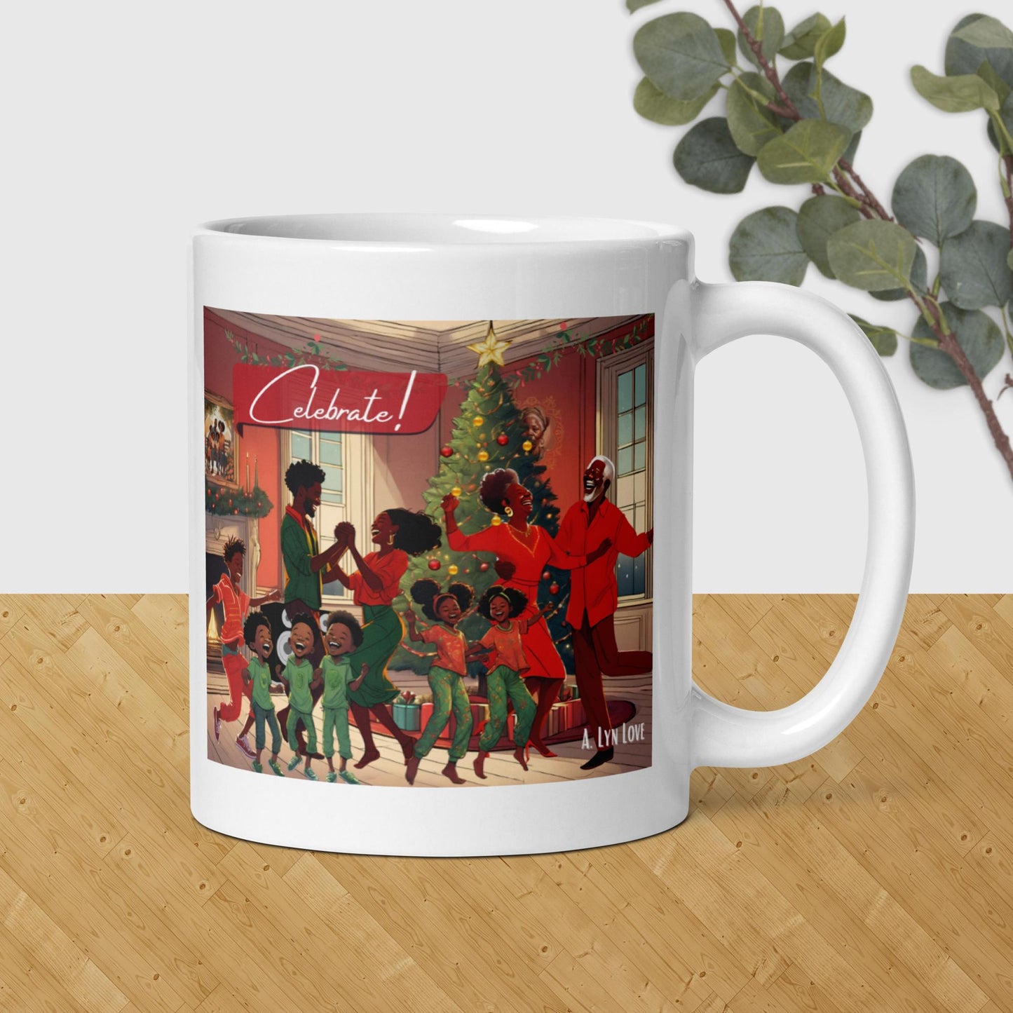 Christmas Gathering glossy mug