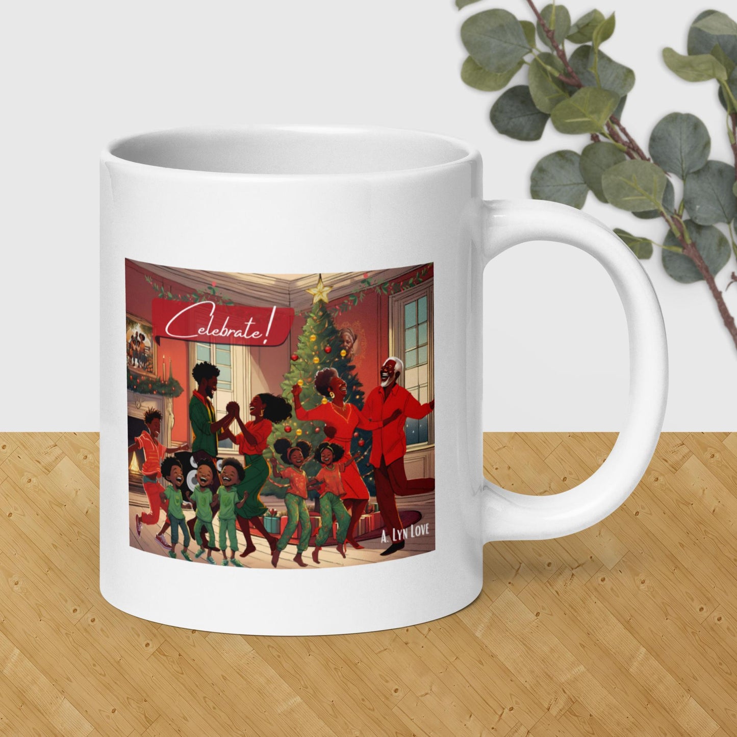 Christmas Gathering glossy mug